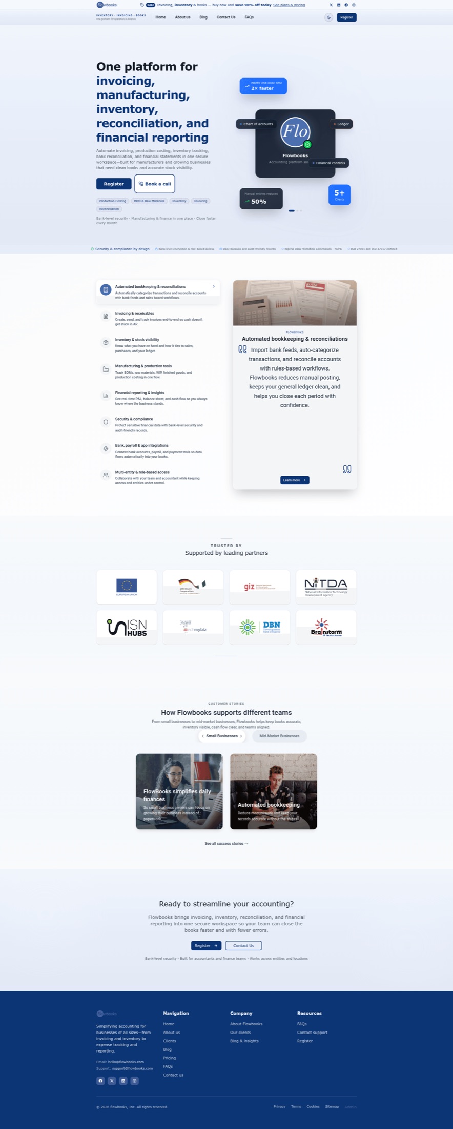 example screenshot of work Flowbooks